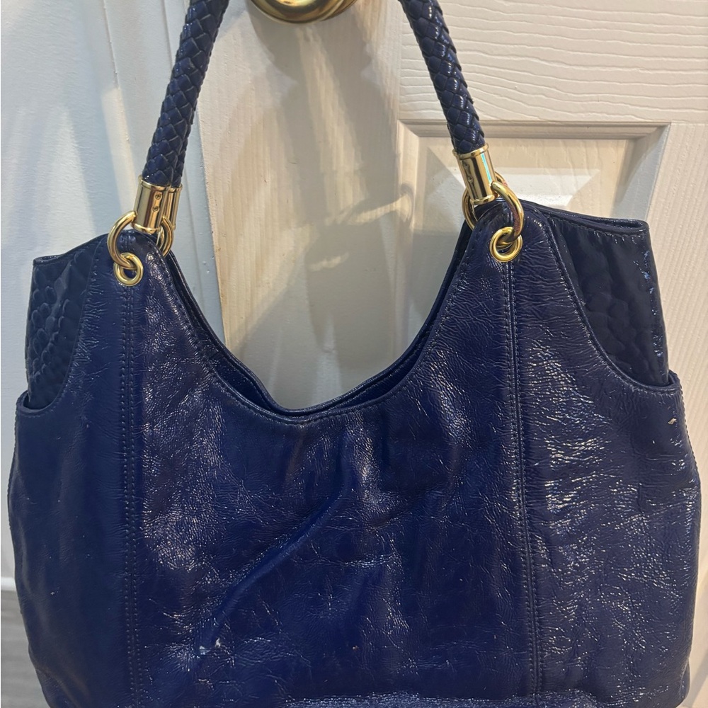 Lilly Pulitzer Deep Blue Shoulder Bag with Gold Details